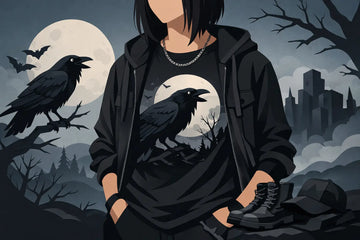 Raven Graphic T Shirt Styling for Dark Days