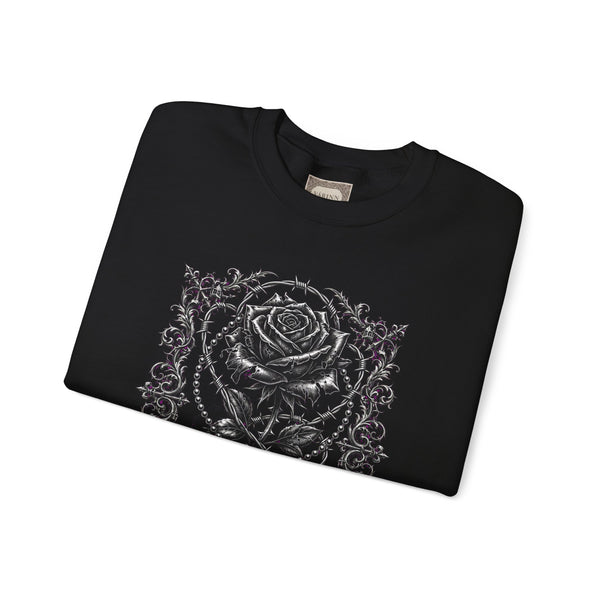 Gothic Rose Cross Crewneck Sweatshirt