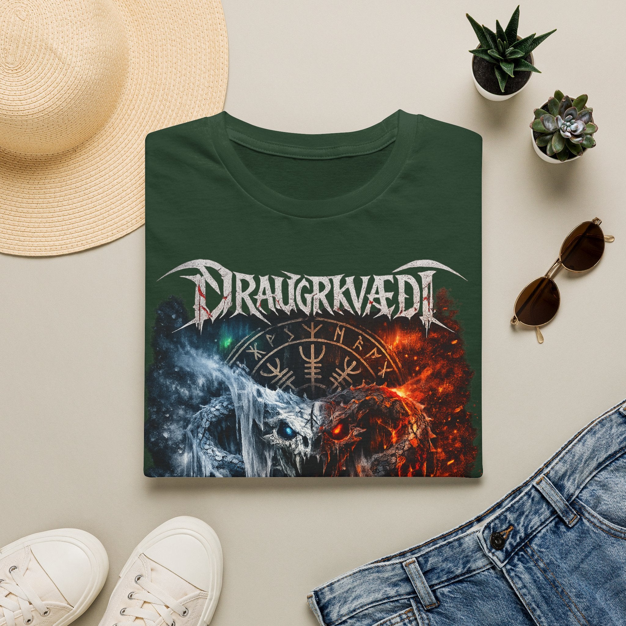 Viking Metal Band T-Shirt — Draugrkvædi 'Spirit of the Veil' Graphic Tee