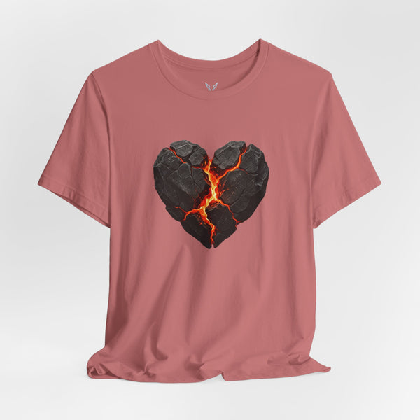 Cracked Lava Heart T-Shirt — Volcanic Broken Heart Tee