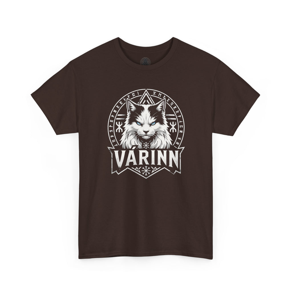 Varinn Viking Cat T‑Shirt — Norse Rune Cat Graphic Tee