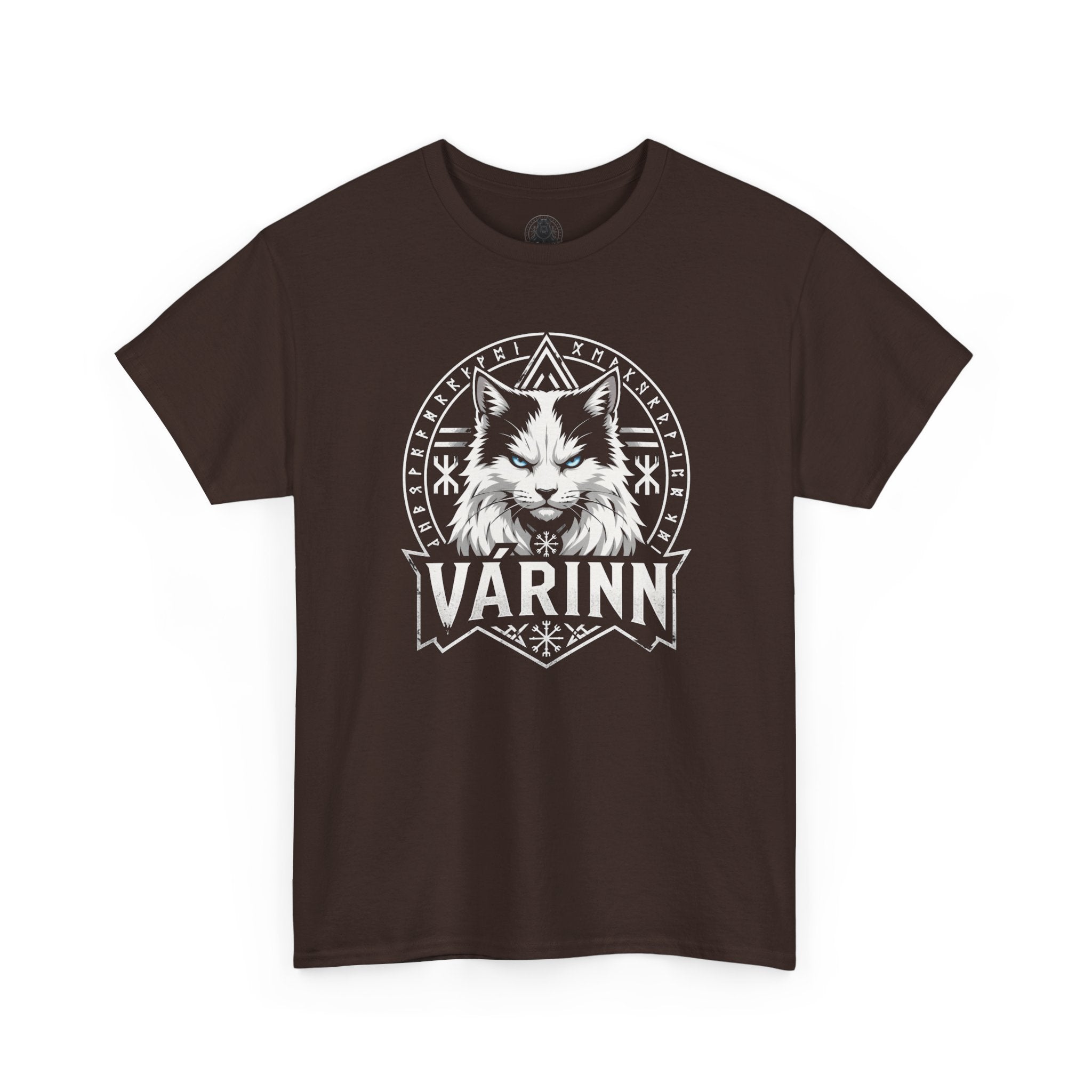 Varinn Viking Cat T‑Shirt — Norse Rune Cat Graphic Tee