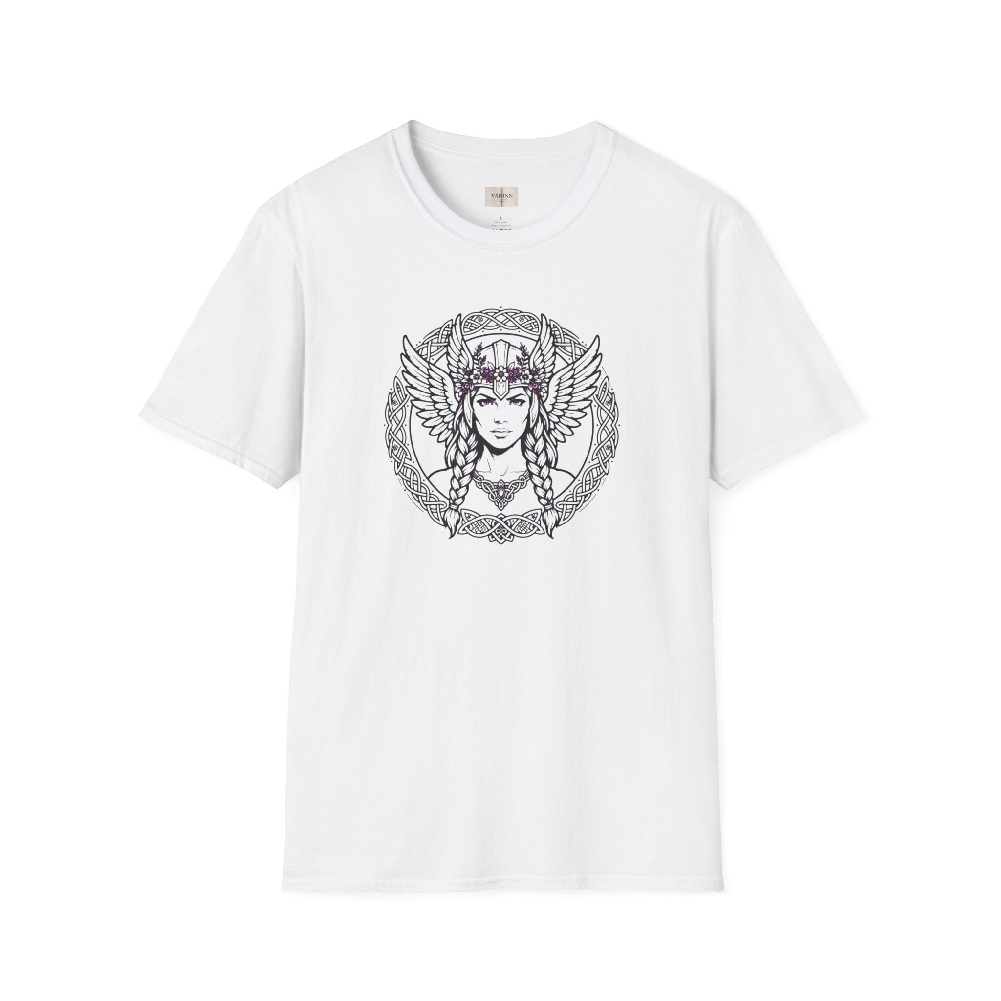 Valkyrie Goddess T-Shirt — Nordic Warrior Woman Illustration
