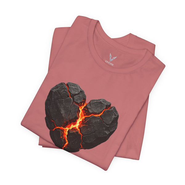 Cracked Lava Heart T-Shirt — Volcanic Broken Heart Tee