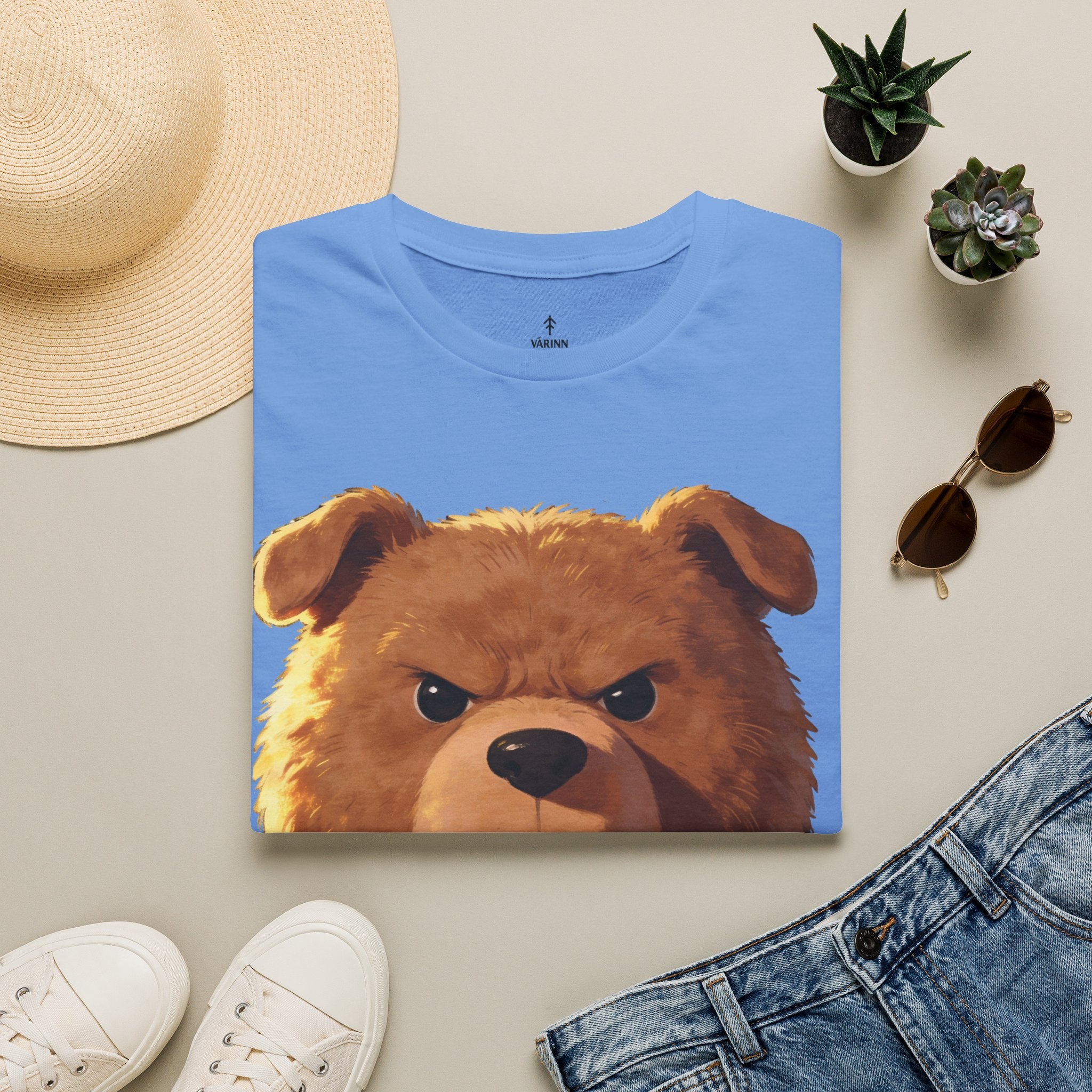 Angry Teddy Bear Graphic T‑Shirt — Fierce Bear Face Print