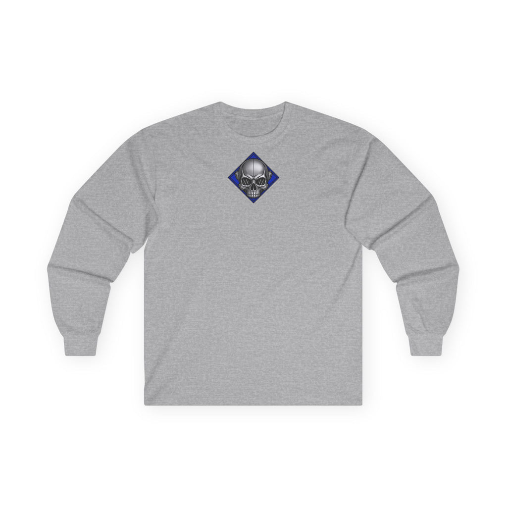 Nordic Gods Motorcycle Club Long Sleeve Tee — Viking Helmet Crest