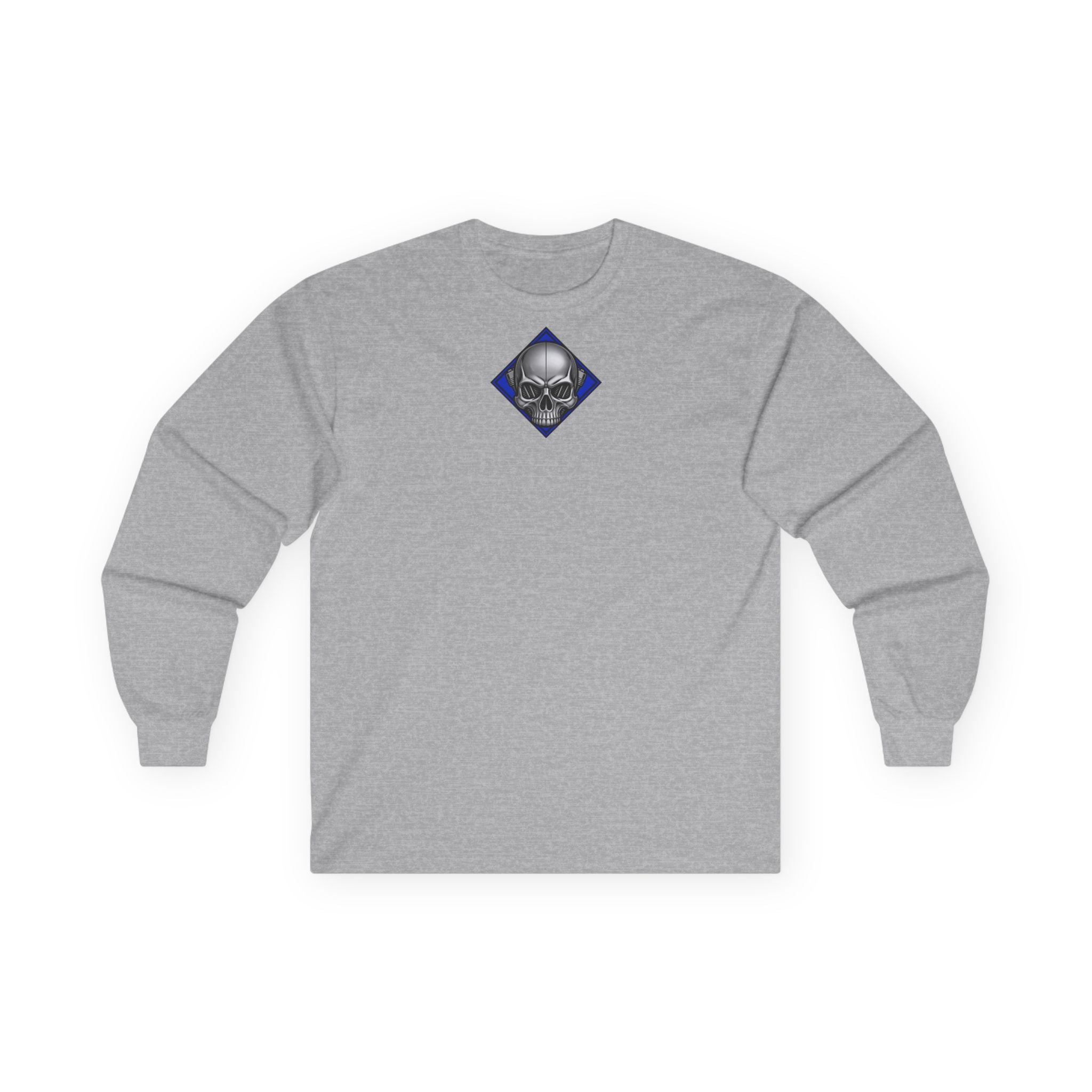 Nordic Gods Motorcycle Club Long Sleeve Tee — Viking Helmet Crest