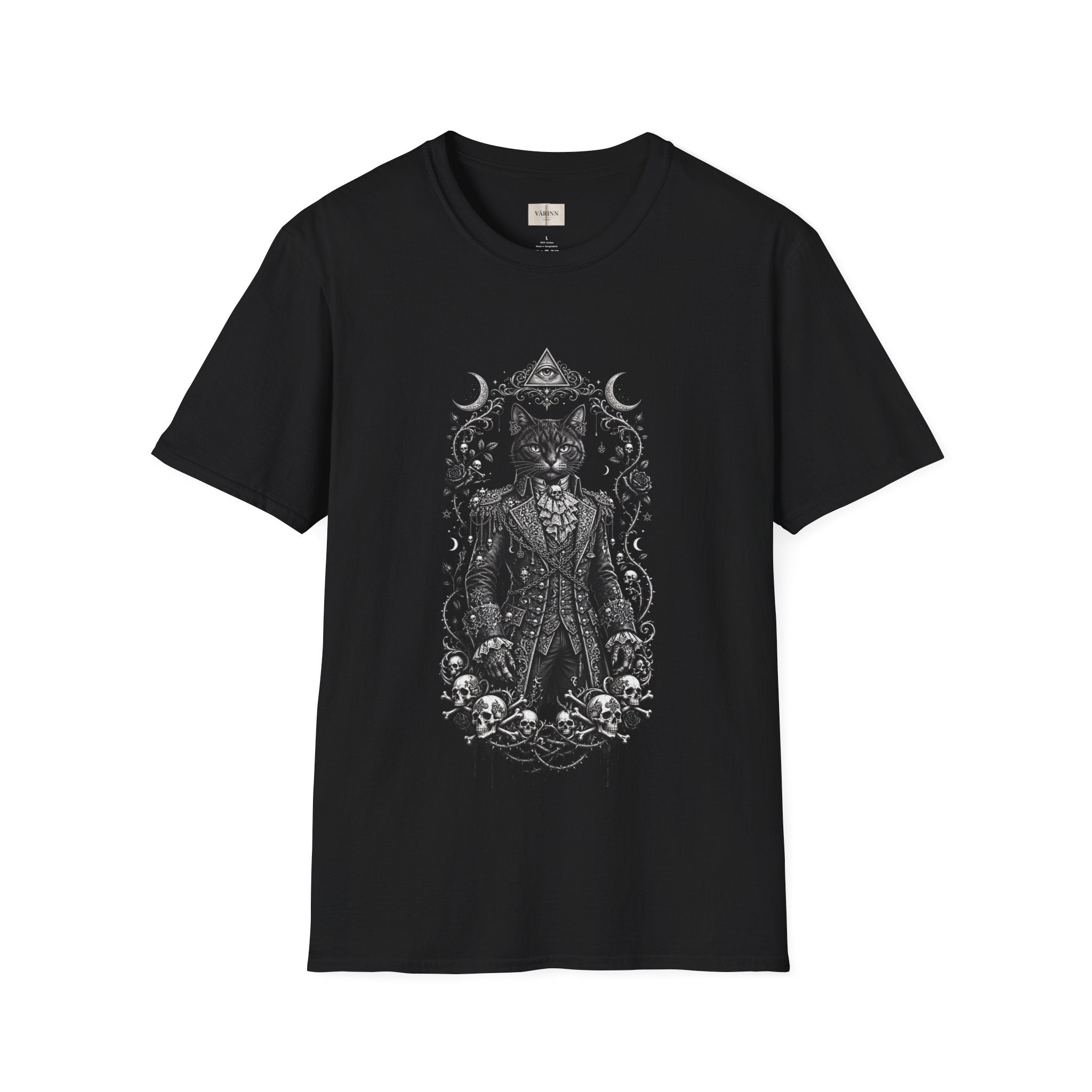 Mystic Gentleman Cat T-Shirt — Occult Cat Portrait Tee