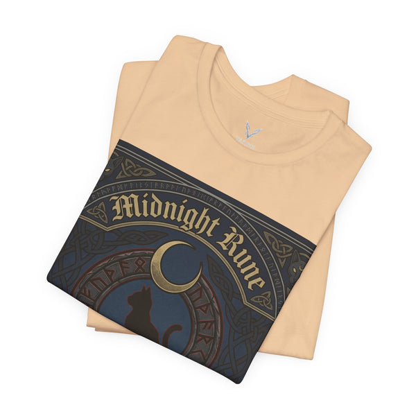 Midnight Rune Cat T-Shirt – Gothic Moon Witch Magic Tee