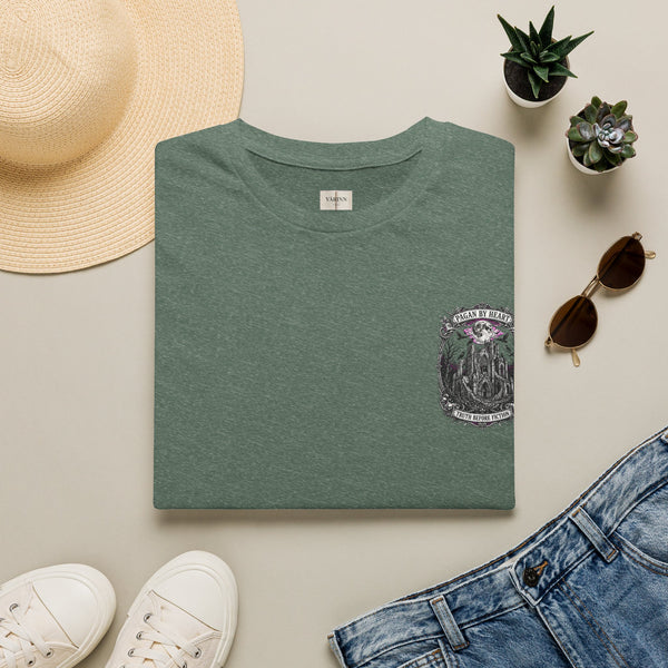 Mystic Night Owl Pocket T-Shirt — Small Gothic Owl Crest Tee