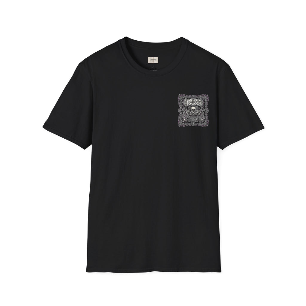 Varinn Skull Garden Pocket Tee — Gothic Floral Skull Graphic T‑Shirt