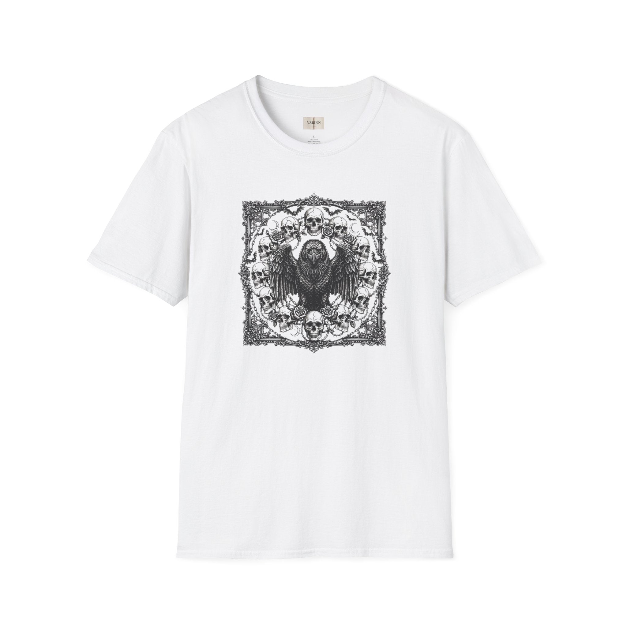 Gothic Raven & Skull Graphic T-Shirt