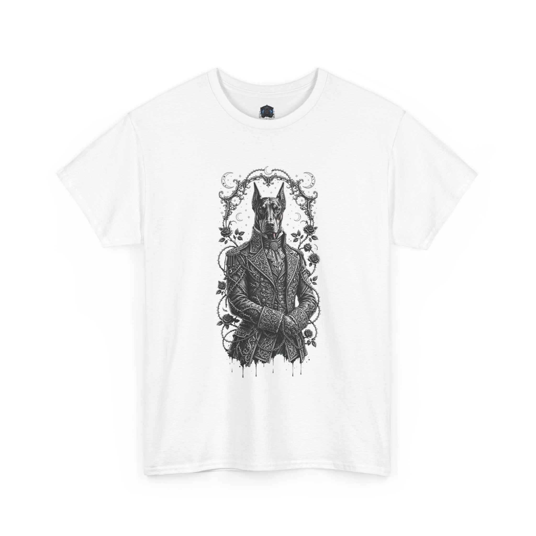 Goth Mystic dog Gentleman T‑Shirt — Gothic Animal Skull Portrait Tee