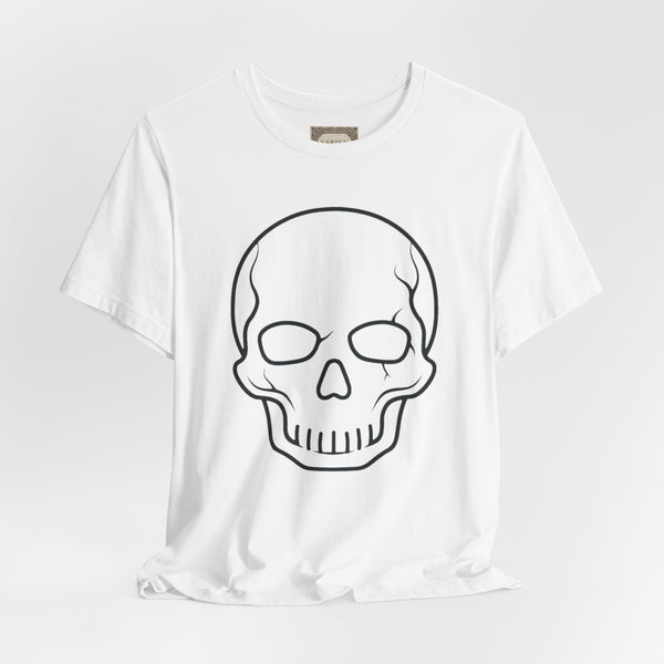 Sketched Skull Graphic Tee — Minimalist Halloween Skull T-Shirt