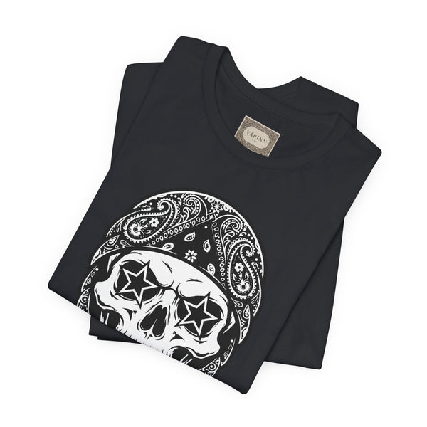 Skull Bandana Tee — Vintage Rock 'n' Roll Skull T‑Shirt with Star Eyes