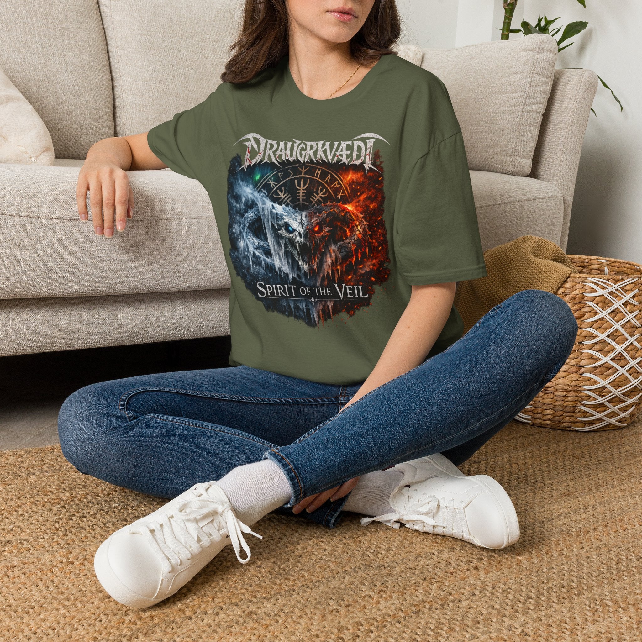 Viking Metal Band T-Shirt — Draugrkvædi 'Spirit of the Veil' Graphic Tee
