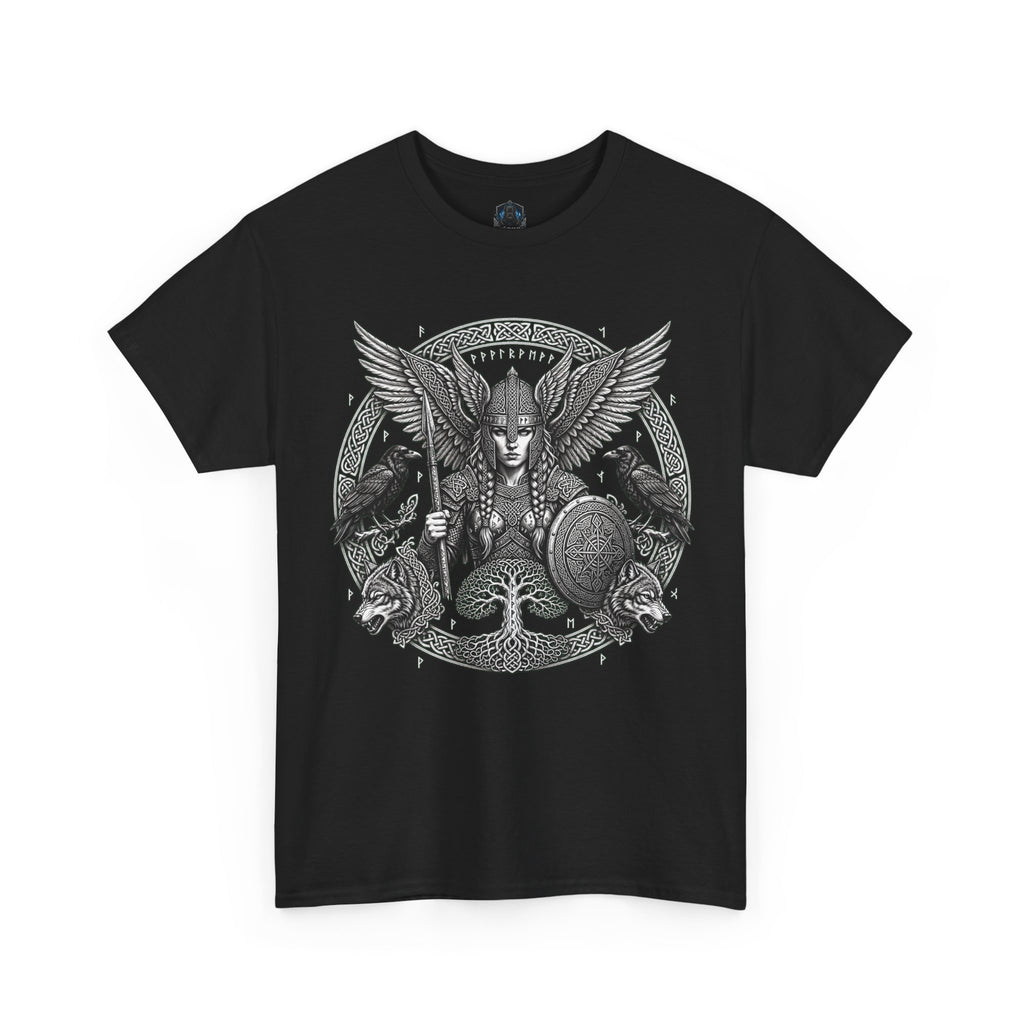 Valkyrie Shield Tee — Norse Warrior Graphic T-Shirt