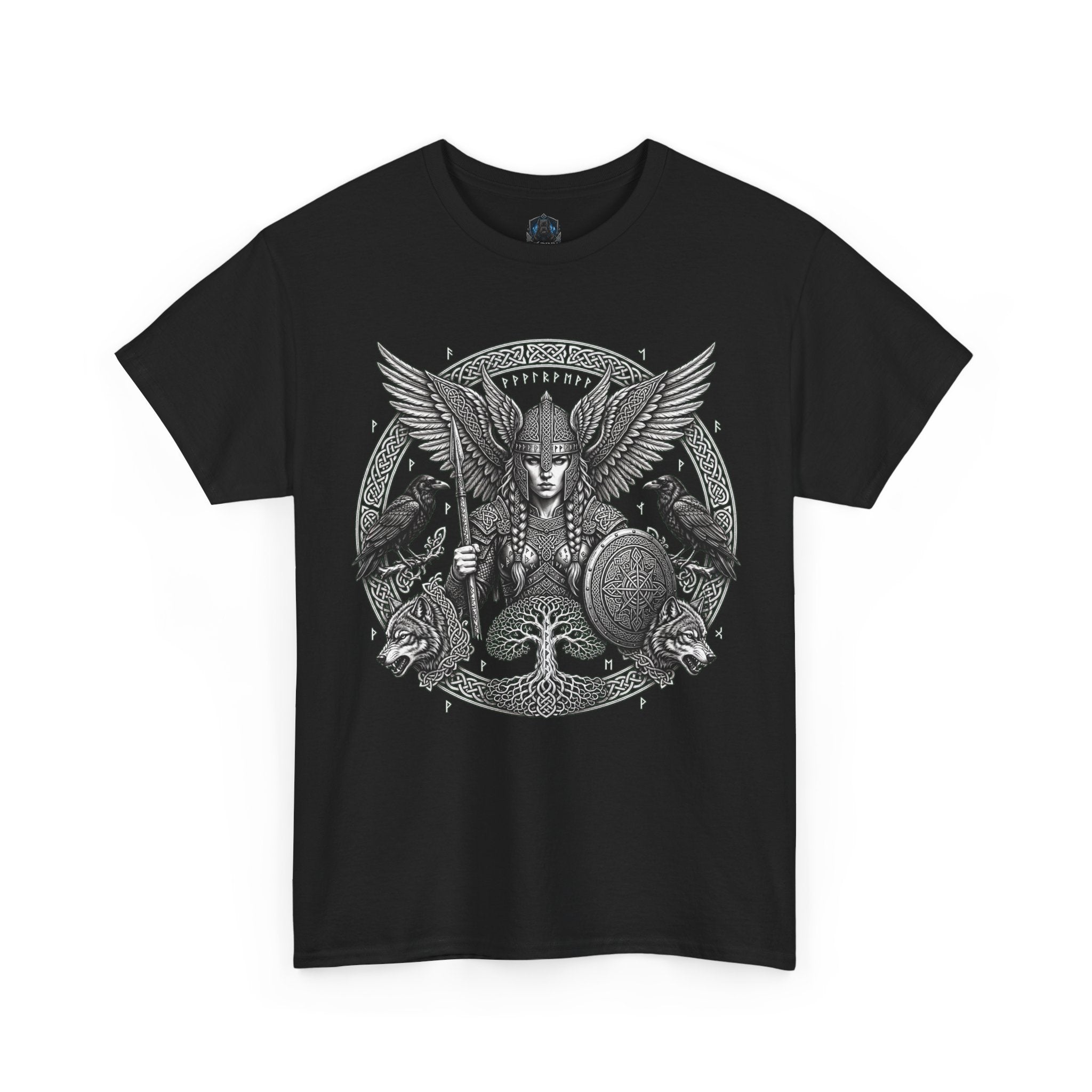 Valkyrie Shield Tee — Norse Warrior Graphic T-Shirt