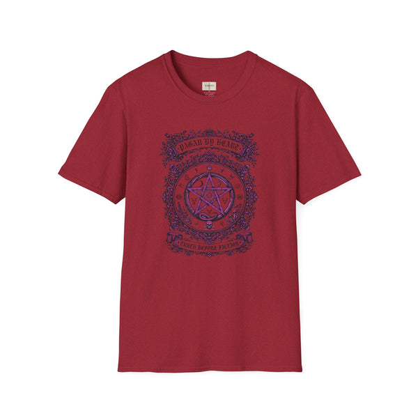 Occult Pentagram Graphic T-Shirt — 'Teach Be Peace' Vintage Mystic Tee