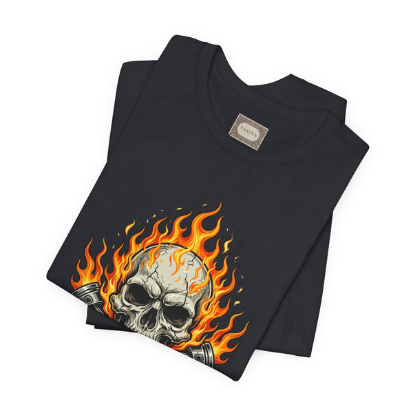 Born to Ride Skull T-Shirt – Flaming Motorcycle Graphic Tee