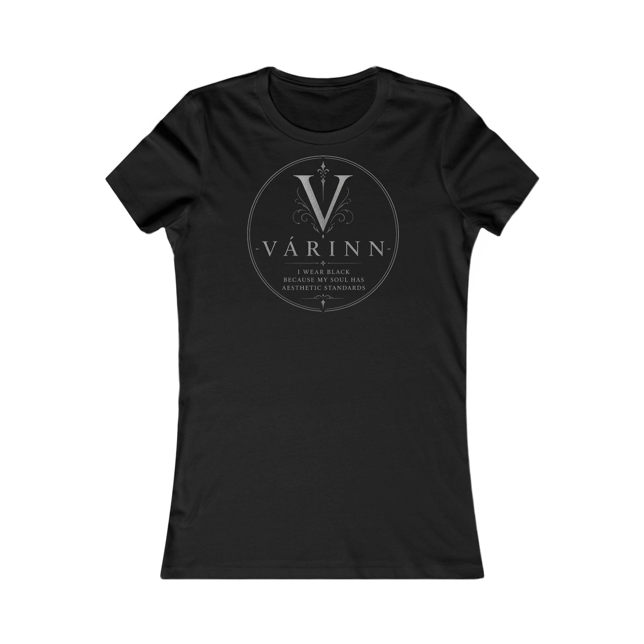 Women's Várinn Logo Tee - Elegant Nordic Crest Graphic Shirt