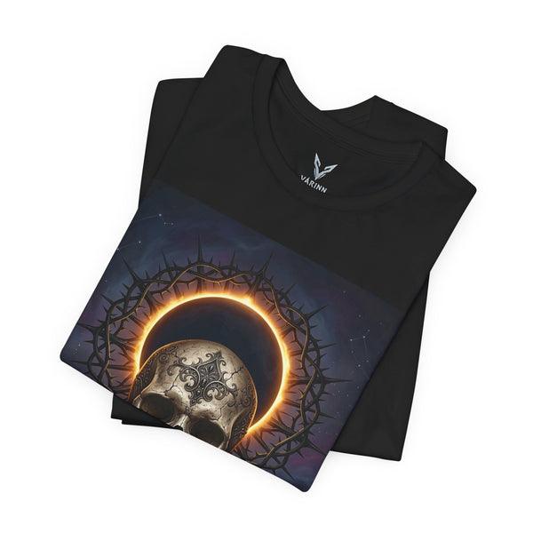 Skull Eclipse Tee — Gothic Skull Halo Graphic T-Shirt