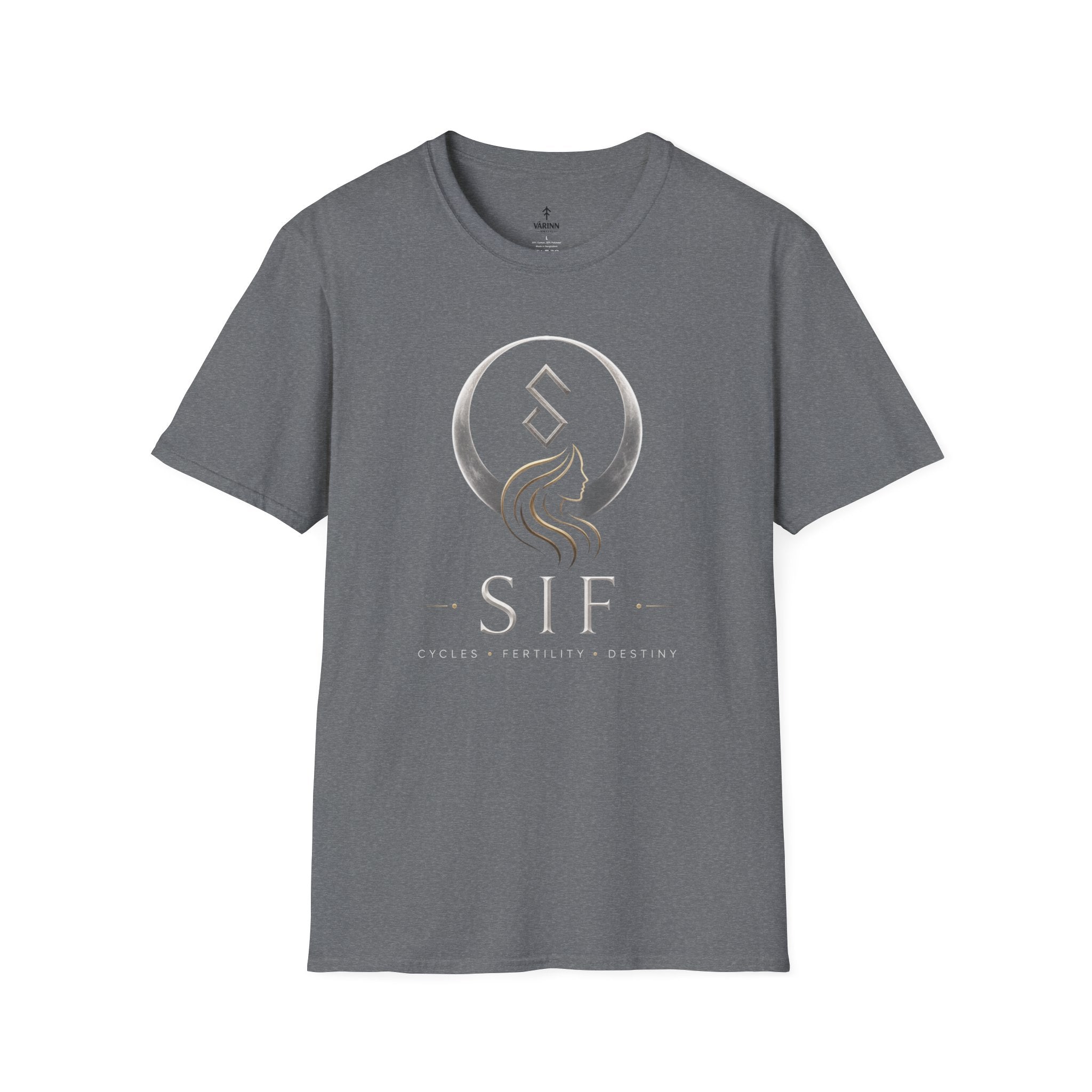 SIF Green Crest T‑Shirt — Celtic Moon & Mermaid Emblem Graphic Tee