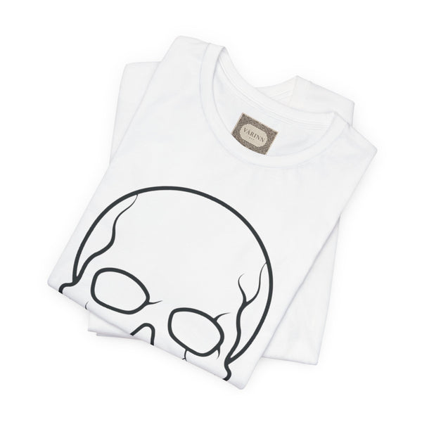 Sketched Skull Graphic Tee — Minimalist Halloween Skull T-Shirt