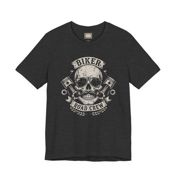 Biker Road Crew Skull T-Shirt — Vintage Motorcycle Club Tee