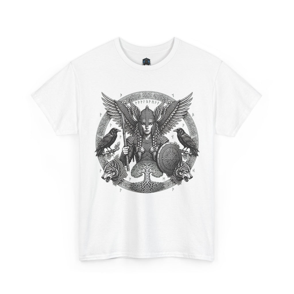Valkyrie Shield Tee — Norse Warrior Graphic T-Shirt