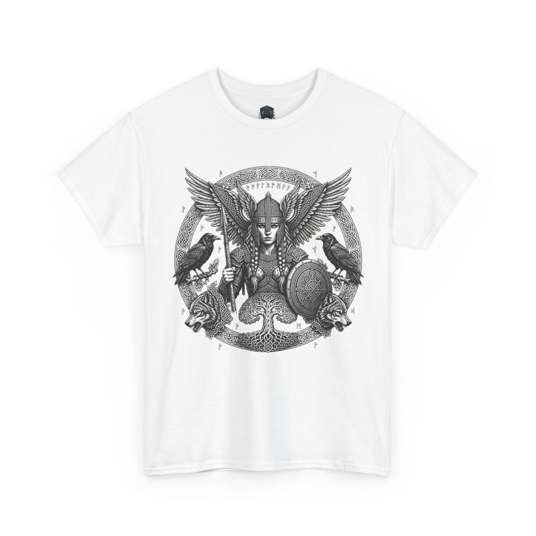 Valkyrie Shield Tee — Norse Warrior Graphic T-Shirt