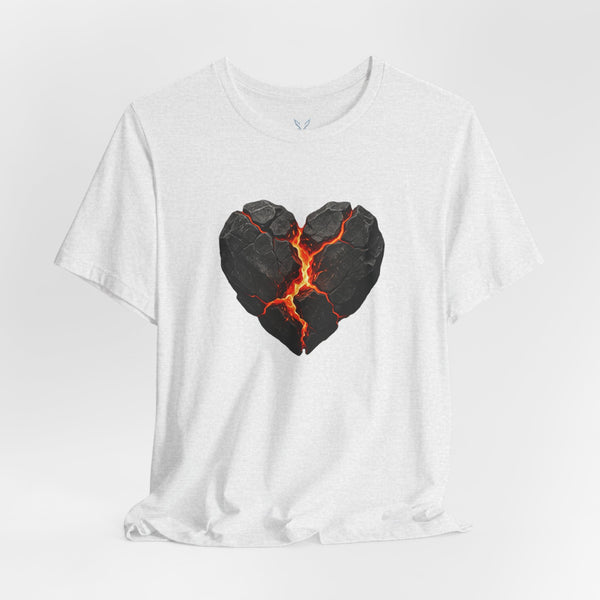 Cracked Lava Heart T-Shirt — Volcanic Broken Heart Tee
