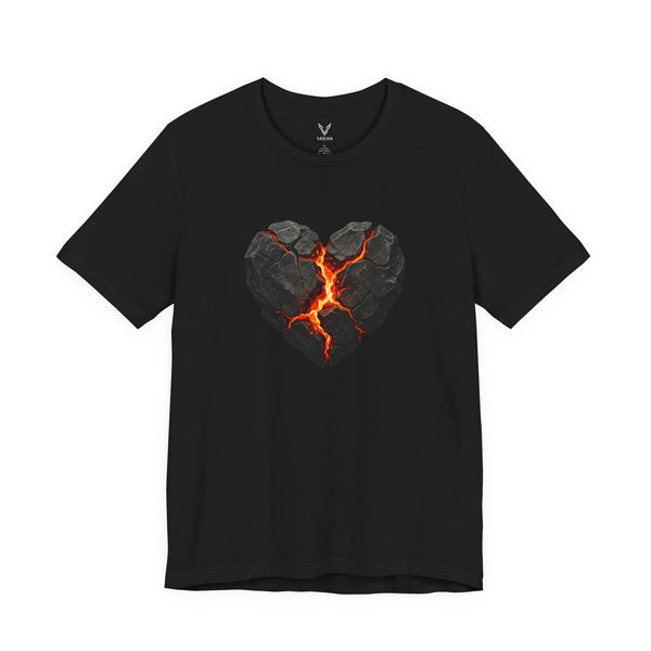 Cracked Lava Heart T-Shirt — Volcanic Broken Heart Tee