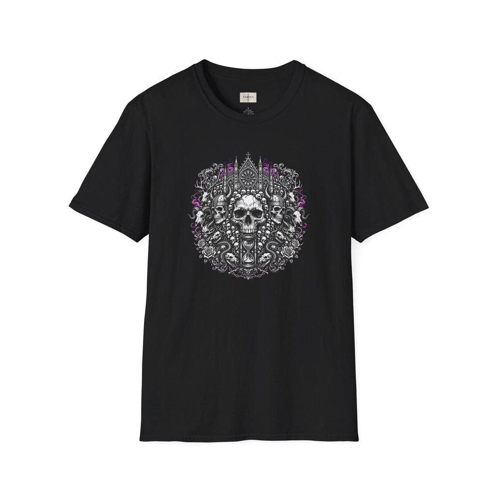 Skull Mandala Graphic T-Shirt — Gothic Floral Skull Tee