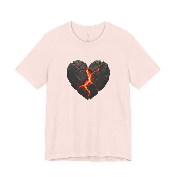 Cracked Lava Heart T-Shirt — Volcanic Broken Heart Tee