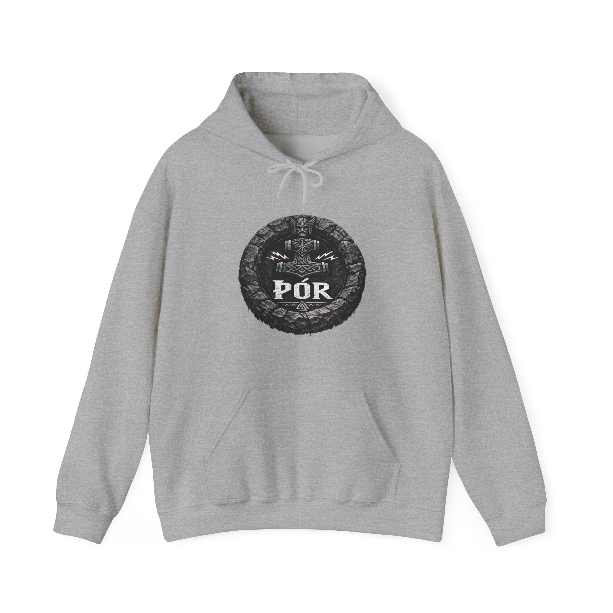 Viking Sigil Hoodie — "Þór" Norse Hammer Graphic Sweatshirt