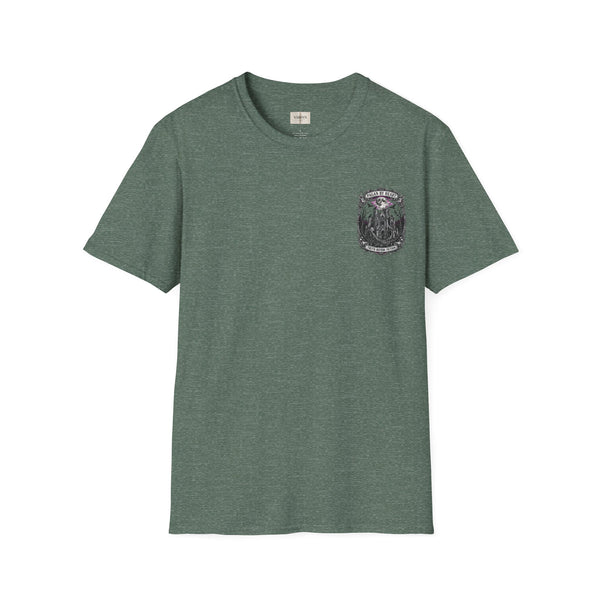 Mystic Night Owl Pocket T-Shirt — Small Gothic Owl Crest Tee