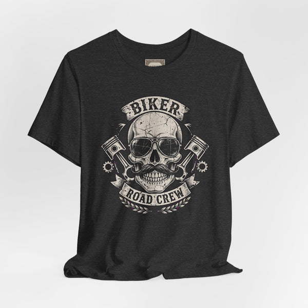 Biker Road Crew Skull T-Shirt — Vintage Motorcycle Club Tee