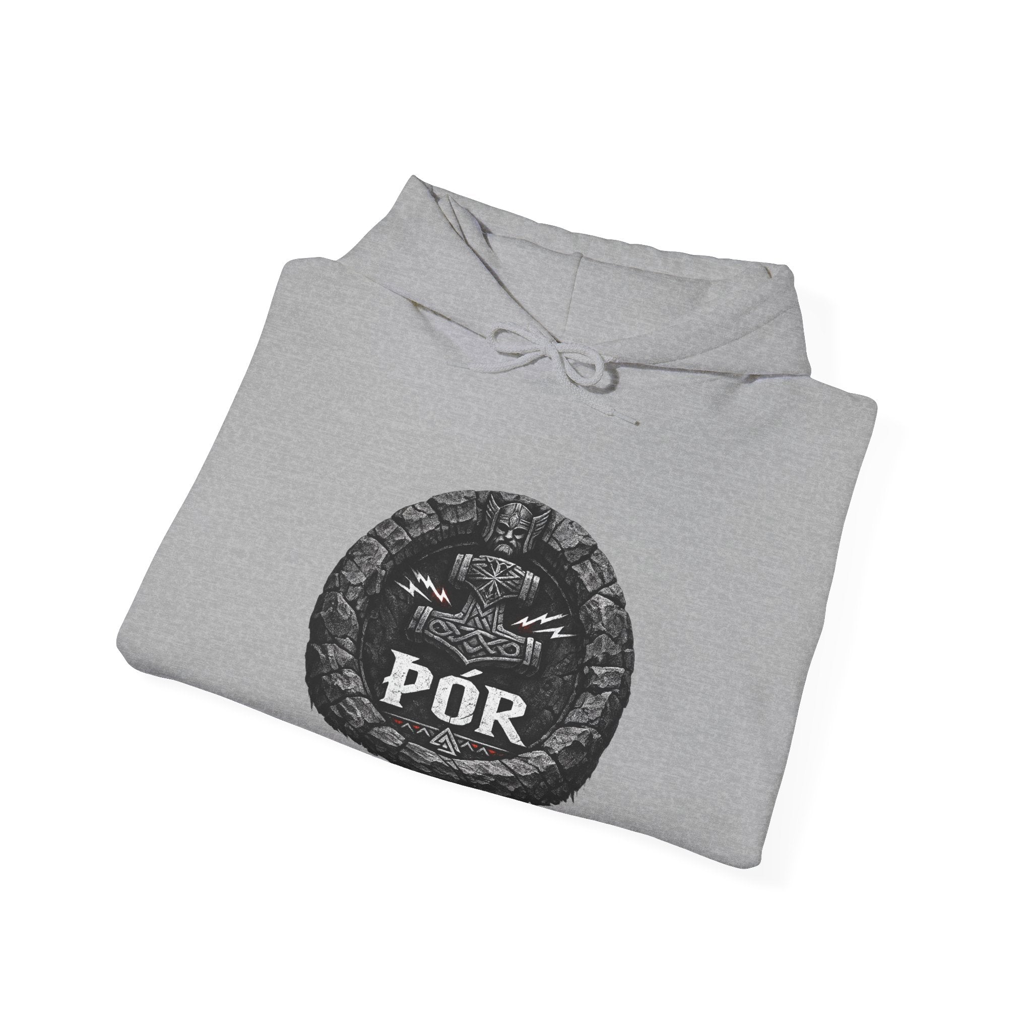 Viking Sigil Hoodie — "Þór" Norse Hammer Graphic Sweatshirt