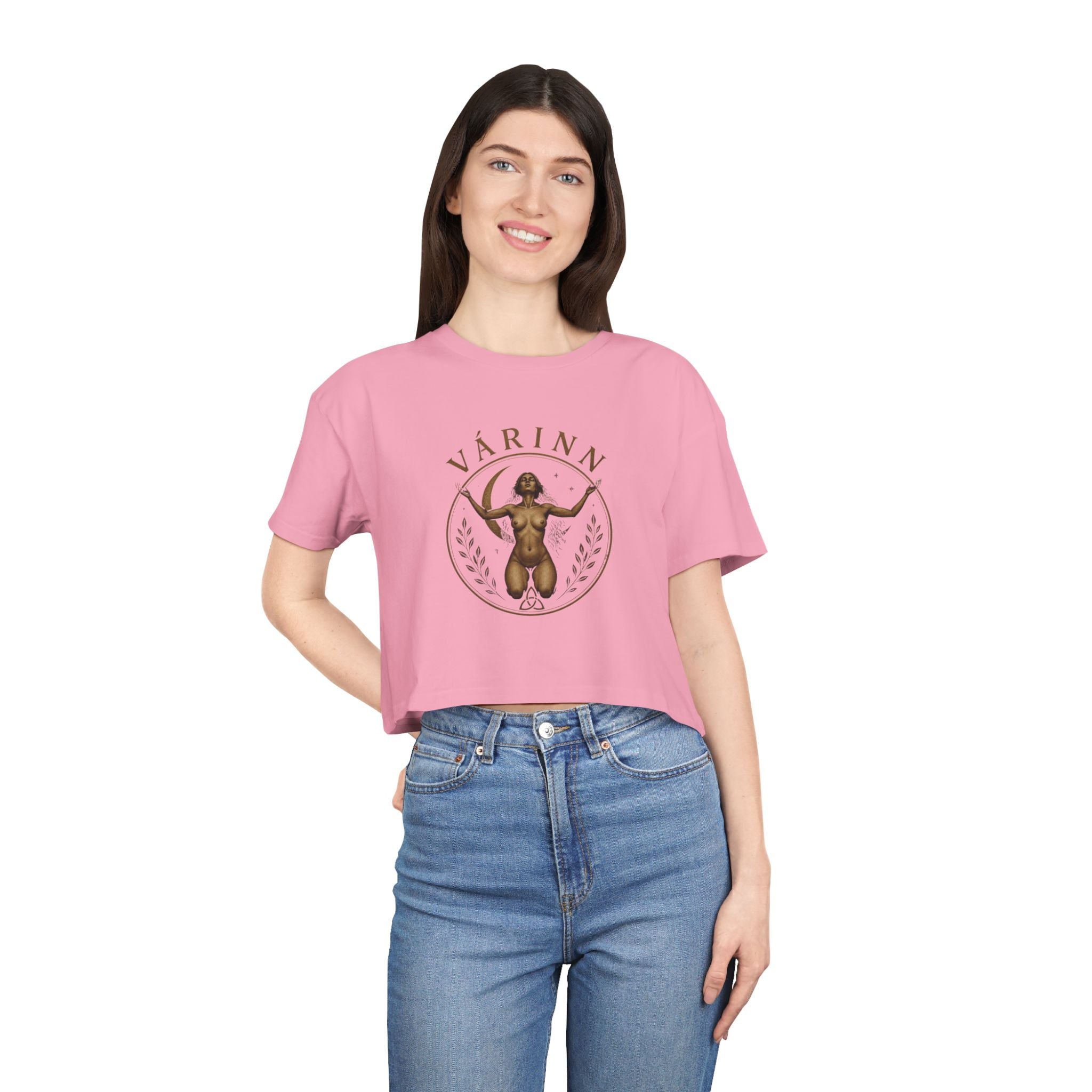 Crop Tee — Várinn Goddess Graphic Women's Cropped T-Shirt