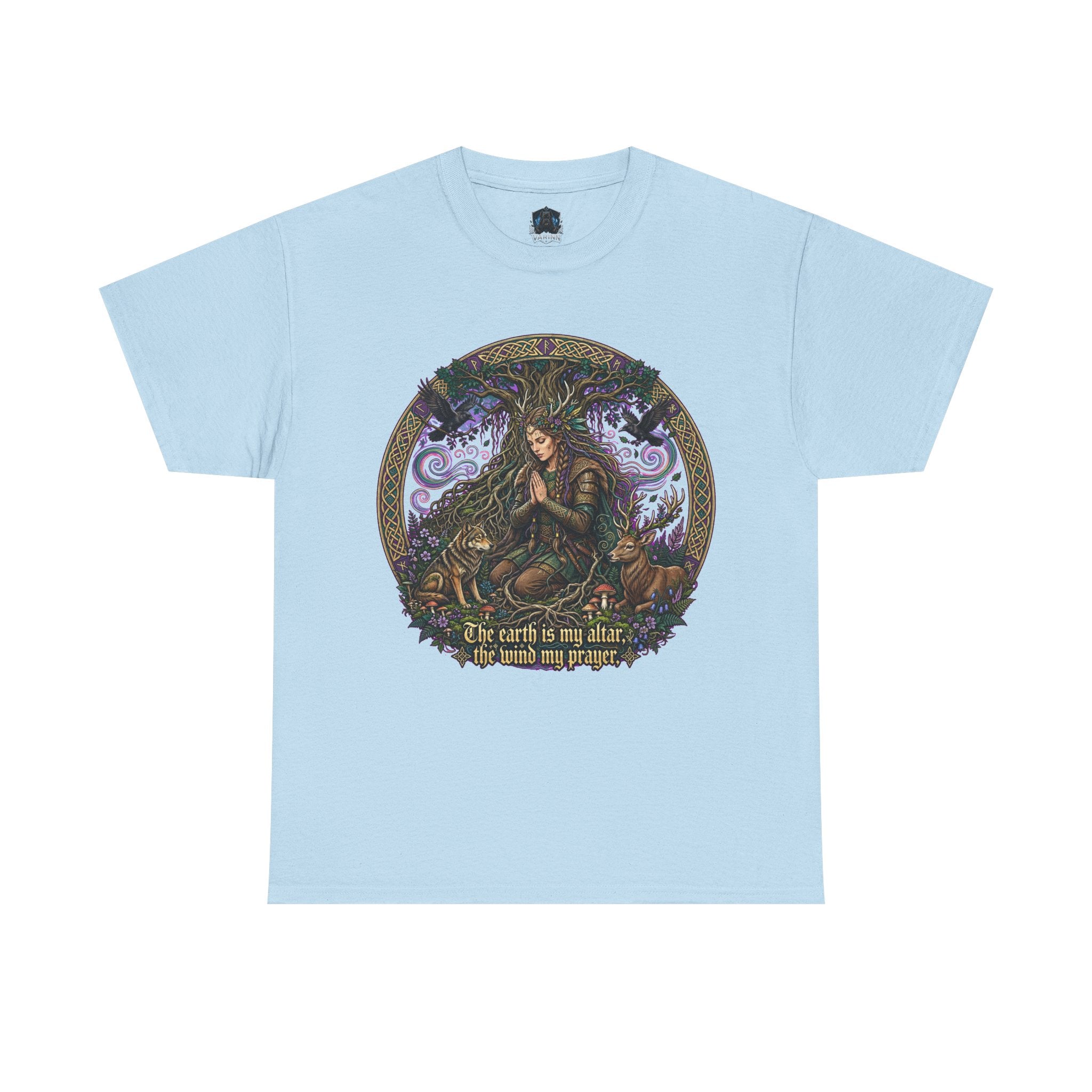 Earth Mother Illustration Tee — "The earth is my altar" Spiritual Nature T-Shirt