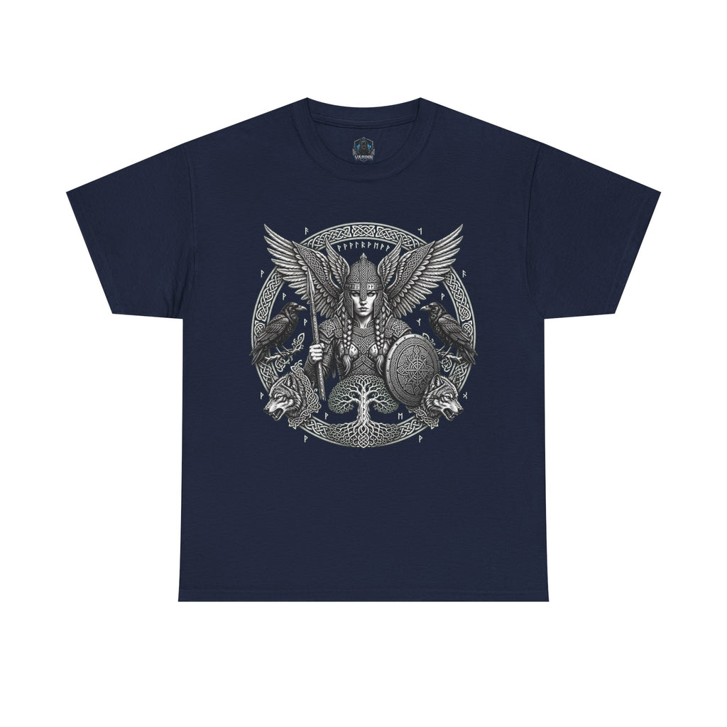 Valkyrie Shield Tee — Norse Warrior Graphic T-Shirt
