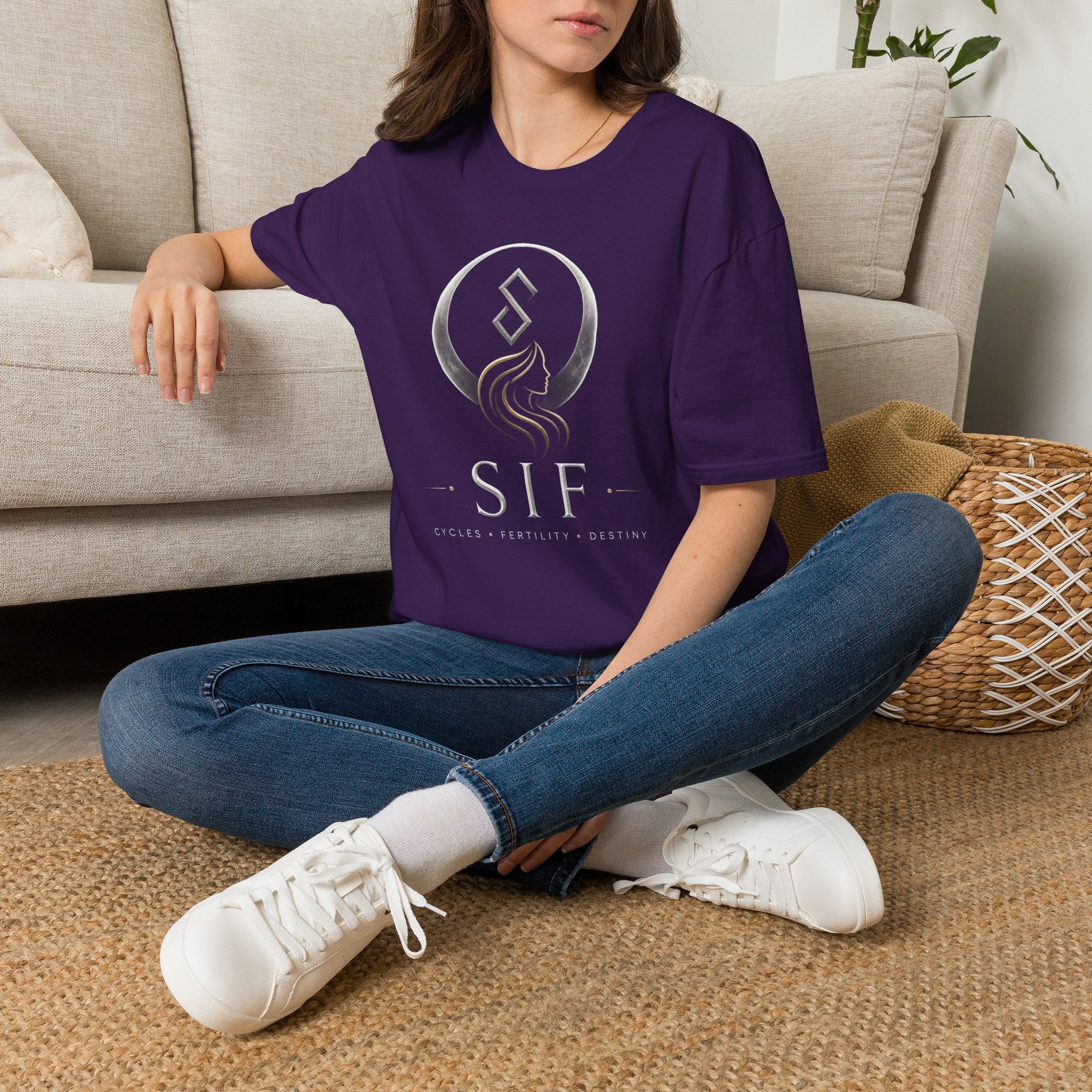 SIF Green Crest T‑Shirt — Celtic Moon & Mermaid Emblem Graphic Tee