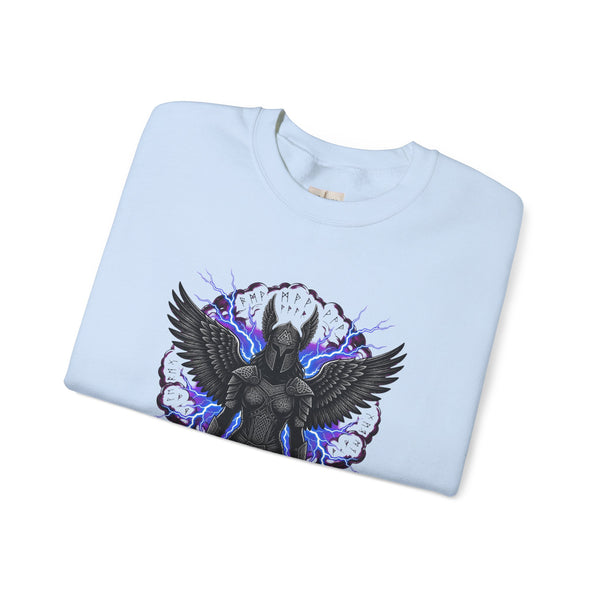 Angel of Shadows Crewneck Sweatshirt — 'Lightning in My Veins' Gothic Winged Design