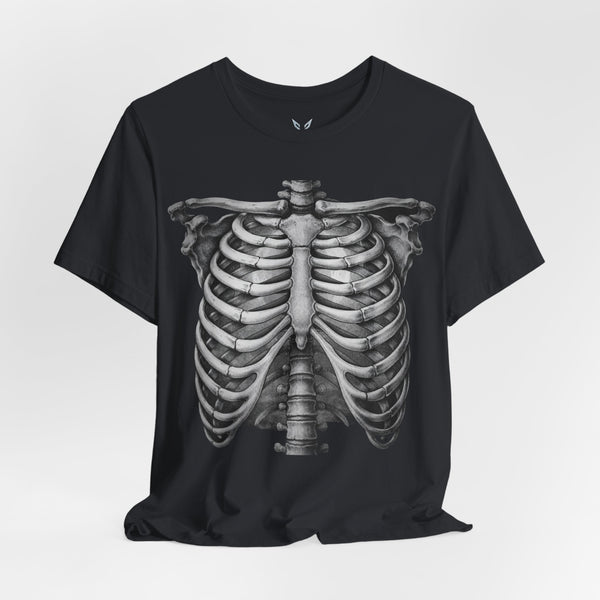 Skeleton Ribcage Tee — Anatomical Rib Cage Graphic T-Shirt