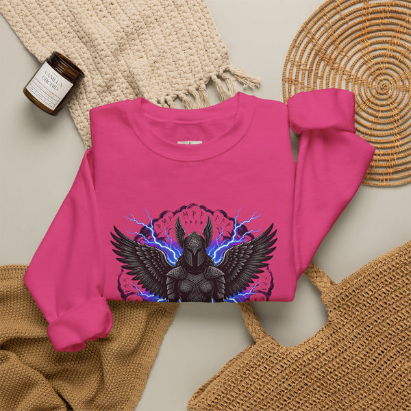 Angel of Shadows Crewneck Sweatshirt — 'Lightning in My Veins' Gothic Winged Design