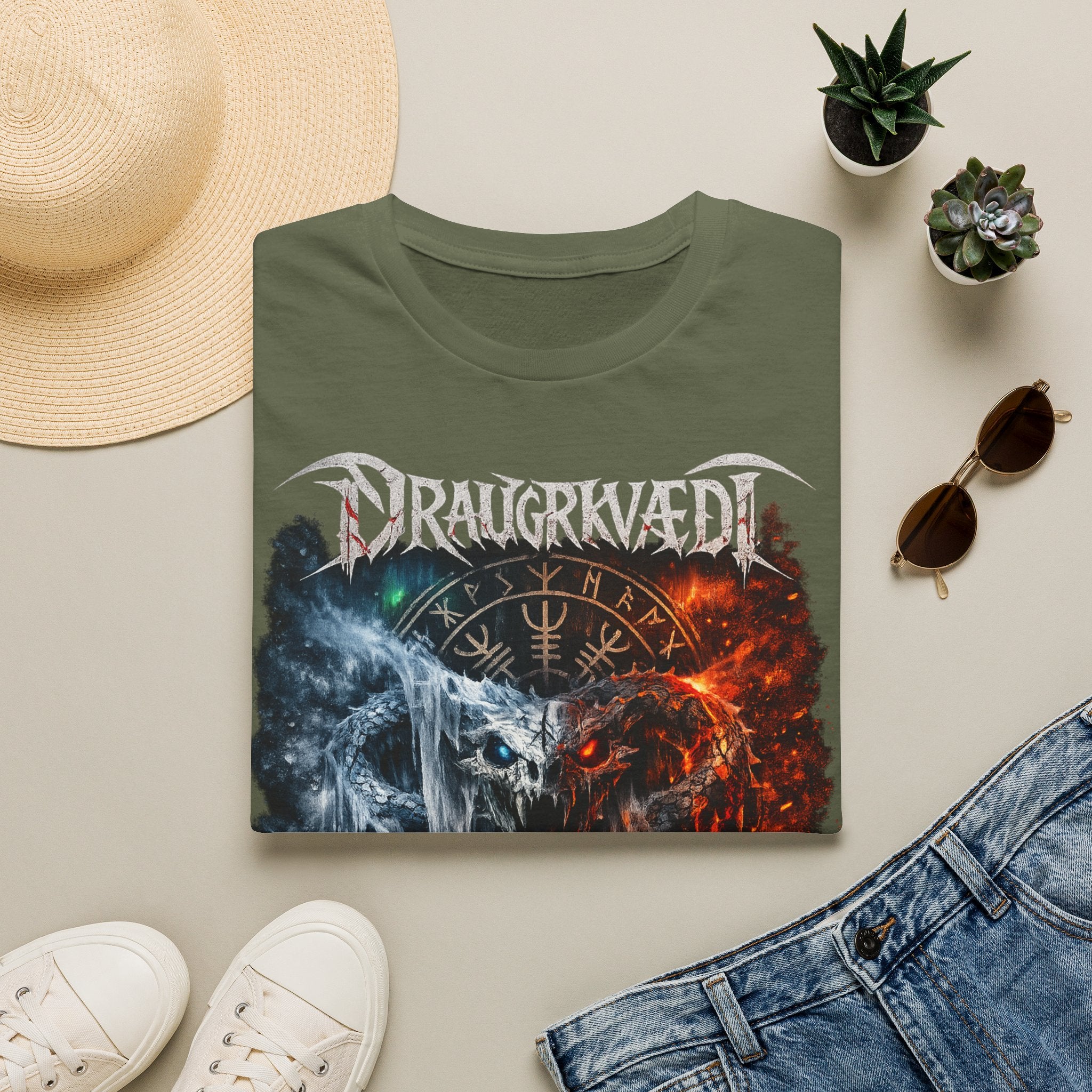 Viking Metal Band T-Shirt — Draugrkvædi 'Spirit of the Veil' Graphic Tee