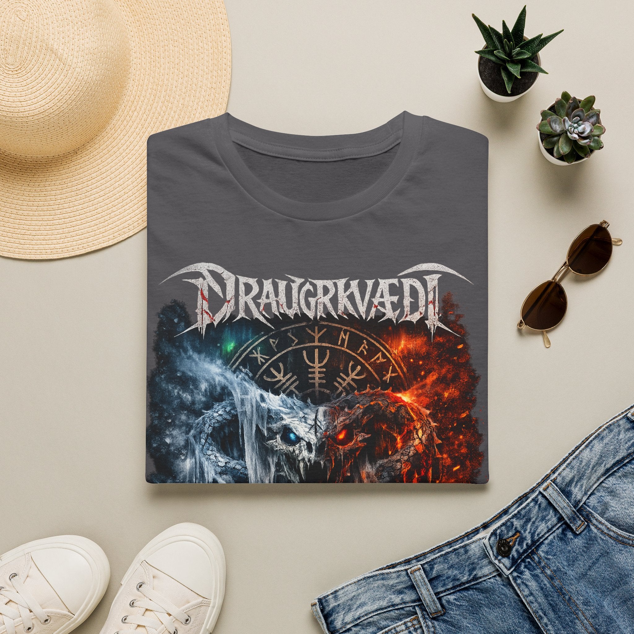 Viking Metal Band T-Shirt — Draugrkvædi 'Spirit of the Veil' Graphic Tee