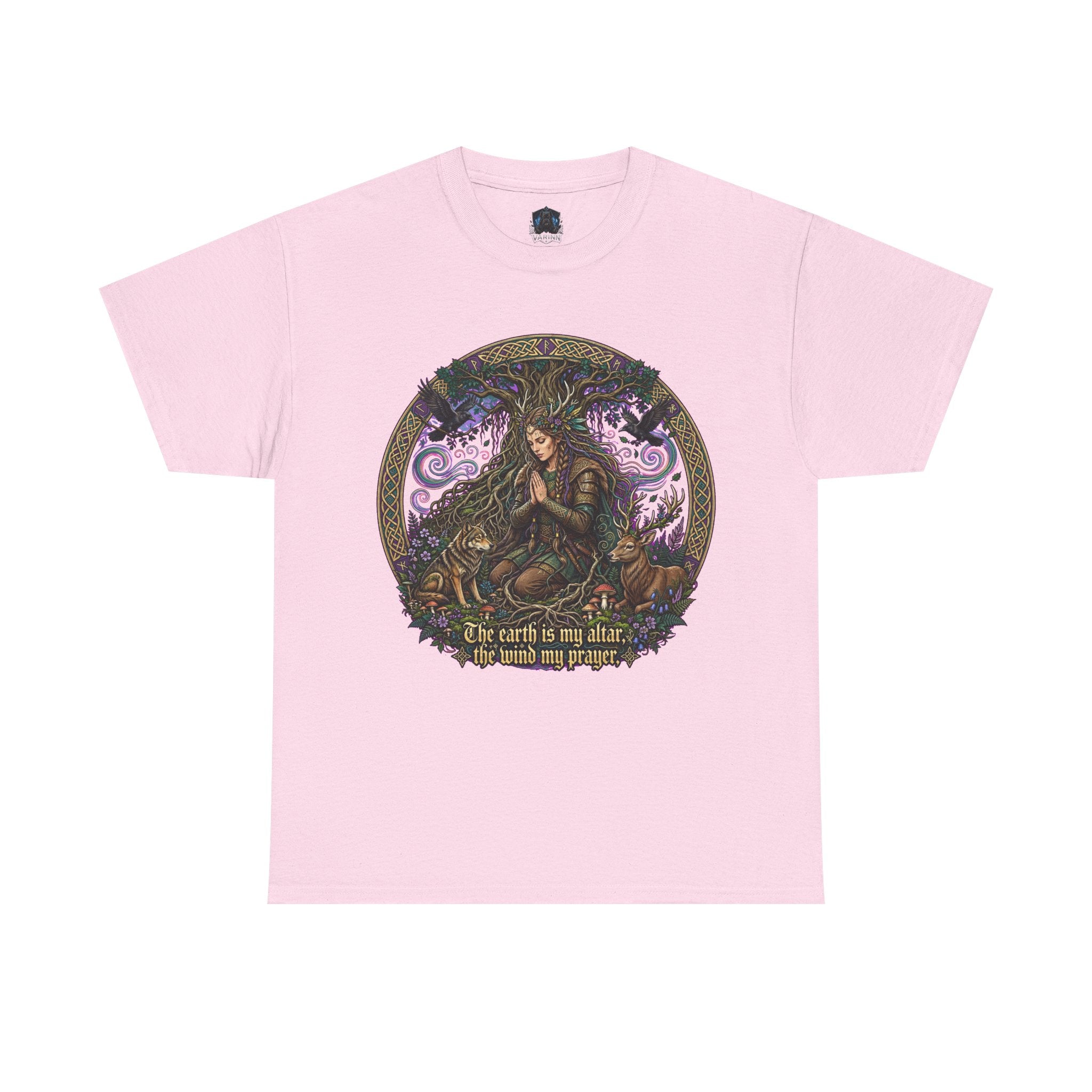 Earth Mother Illustration Tee — "The earth is my altar" Spiritual Nature T-Shirt