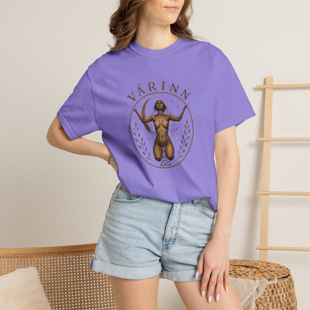 Várinn Goddess Graphic T‑Shirt — Norse Feminine Symbol Tee